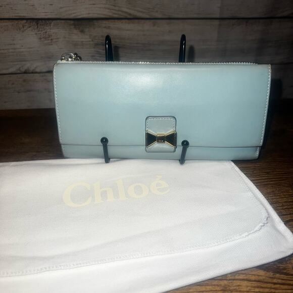 Chloe Handbags - Chole Continental Wallet - Robins Egg Blue